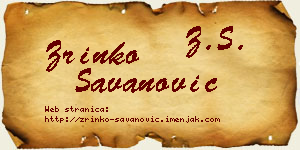 Zrinko Savanović vizit kartica